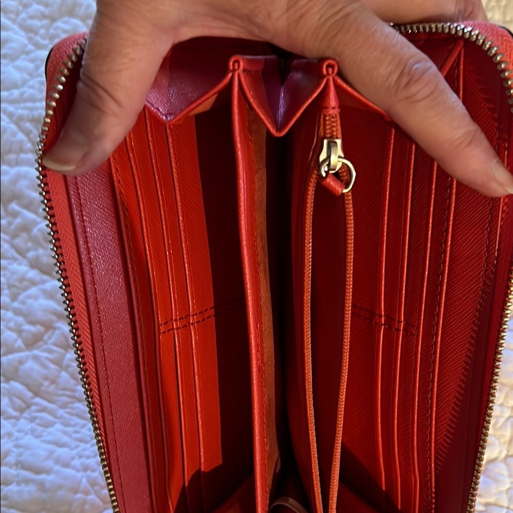 Coach Red and Orange Wallet - Picture 4 of 5